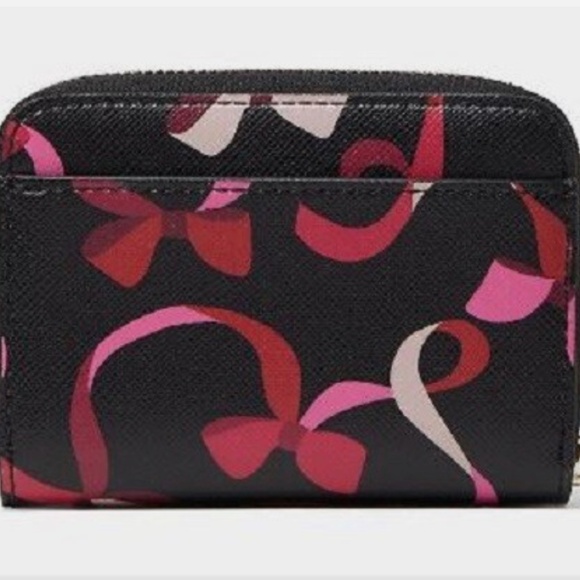 NEW Kate Spade Wrapping Party Small Zip Around Card Wallet K4754 Black - Picture 5 of 8